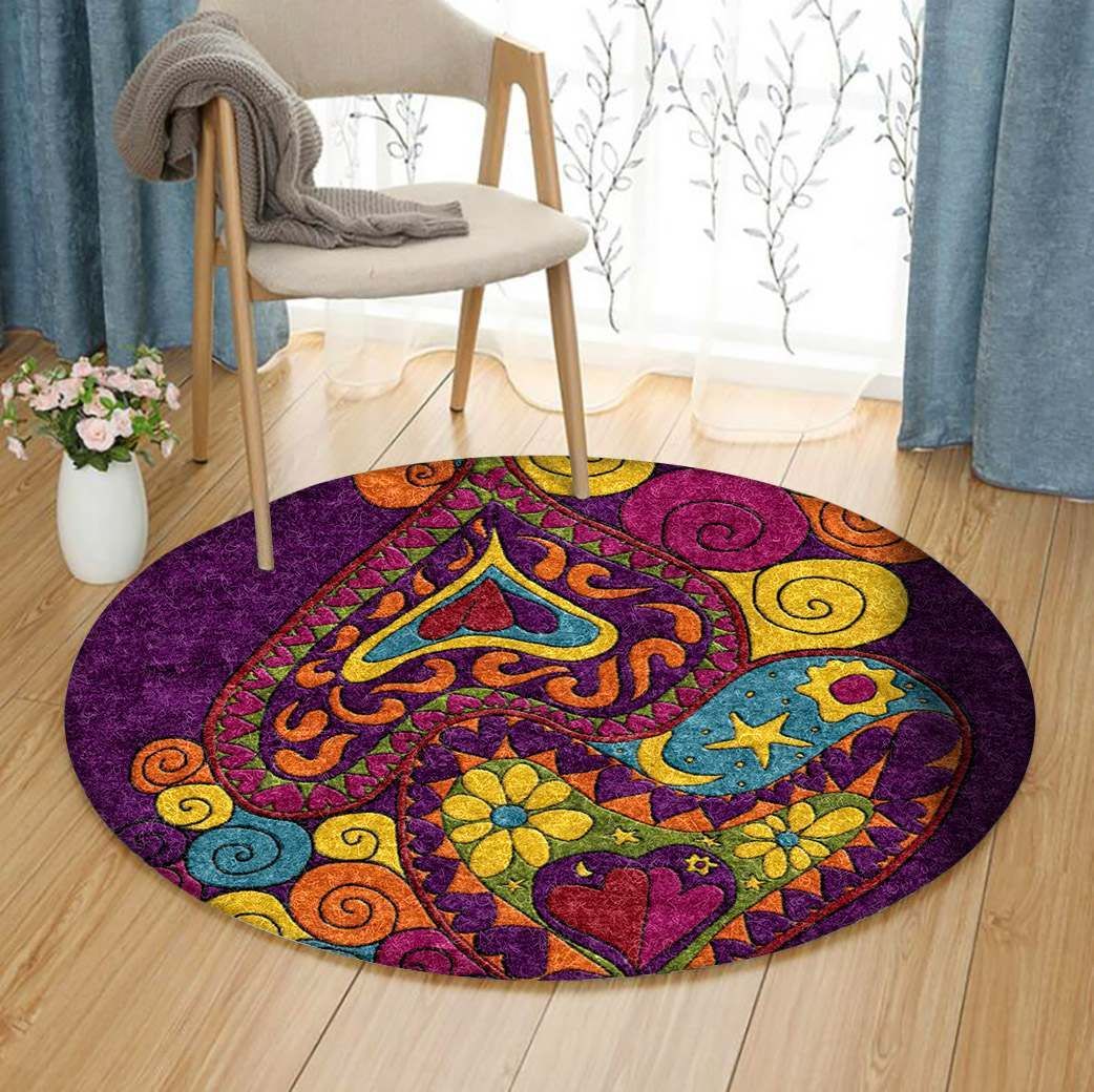 Heart Round Rug Carpet Bedroom Livingroom Home Decor