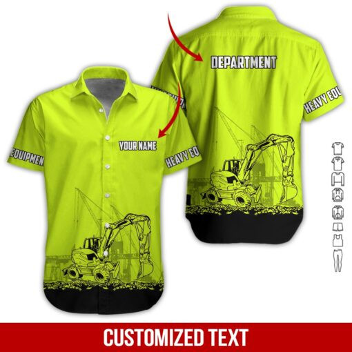 Heavy Equipment Personalized Hawaiian Shirt