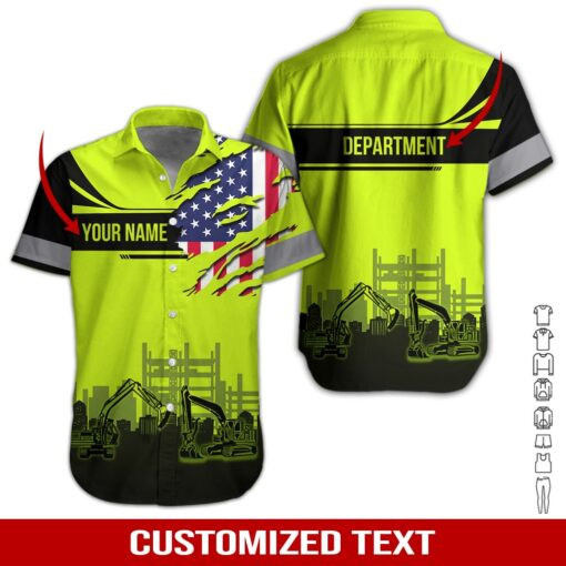 Heavy Equipment Workwear Personalized Hawaiian Shirt