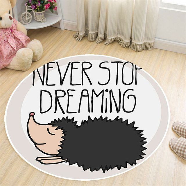 Hedgehog Never Stop Dreaming Round Rug Carpet Bedroom Livingroom Home Decor