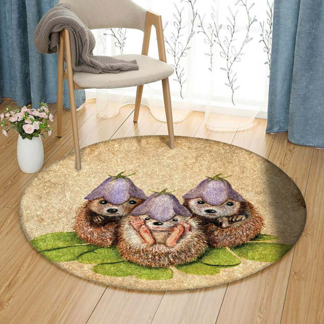 Hedgehog Round Rug Carpet Bedroom Livingroom Home Decor