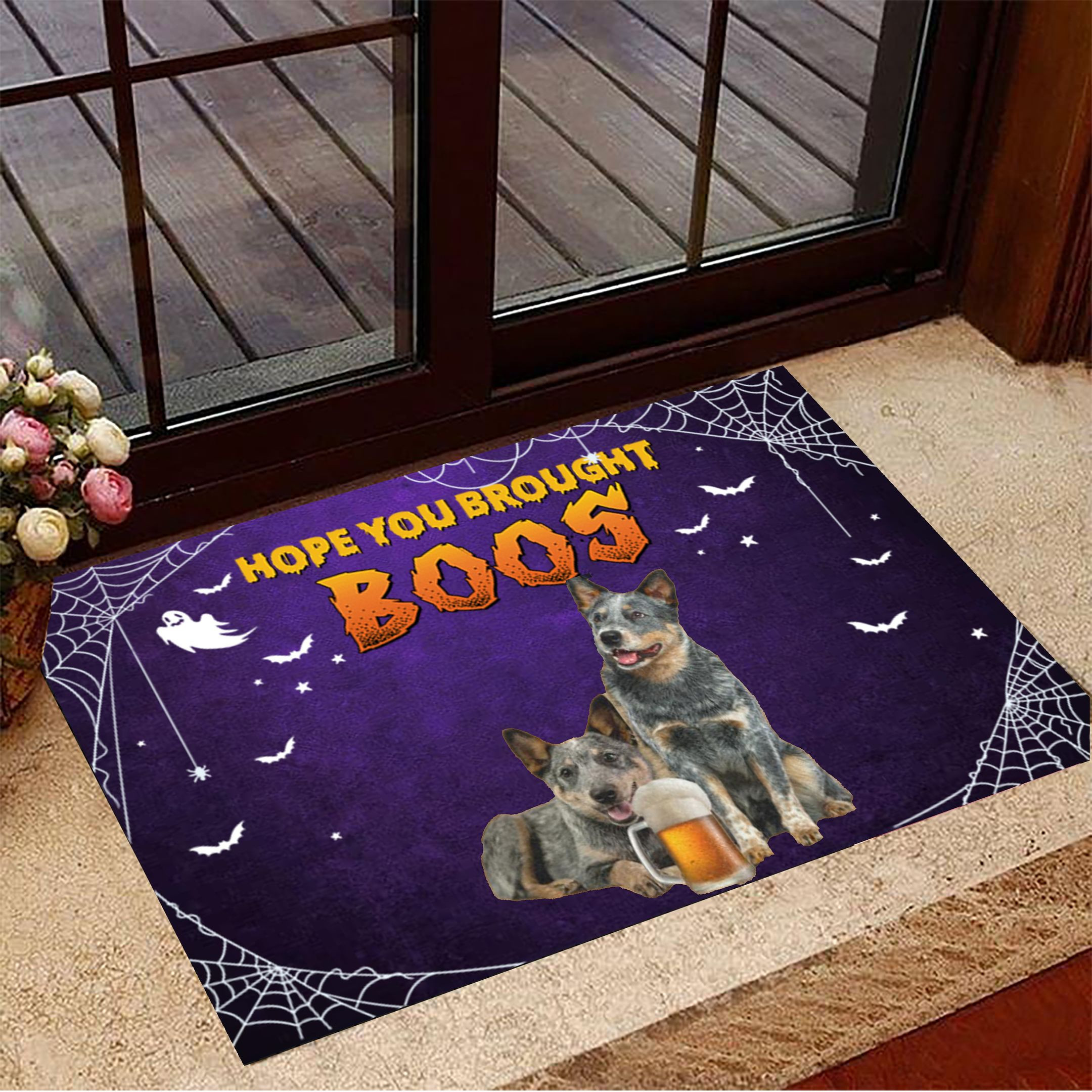 Heeler Hope You Brought Boos Rubber Doormat Beer Rubber Doormat Living Room Halloween Decor