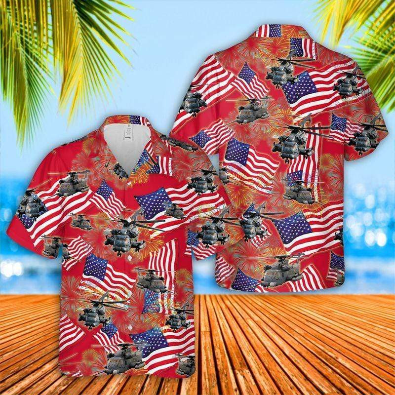 Helicopter US Tropical Hawaiian Shirt