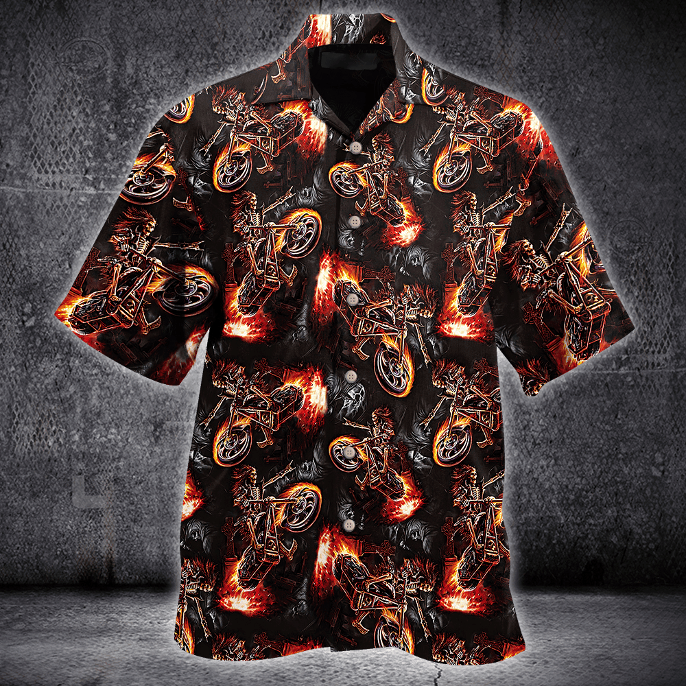 Hell Skull Ride Motocycles Hawaiian Shirt