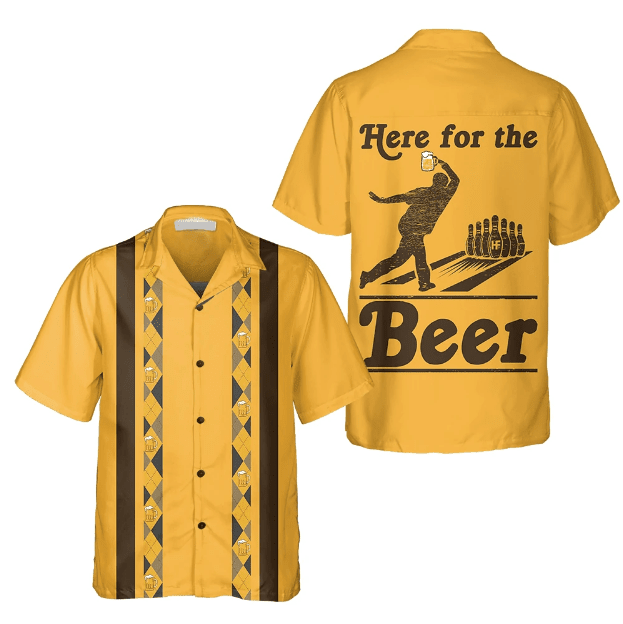 Here For The Beer Bowling Hawaiian Shirt