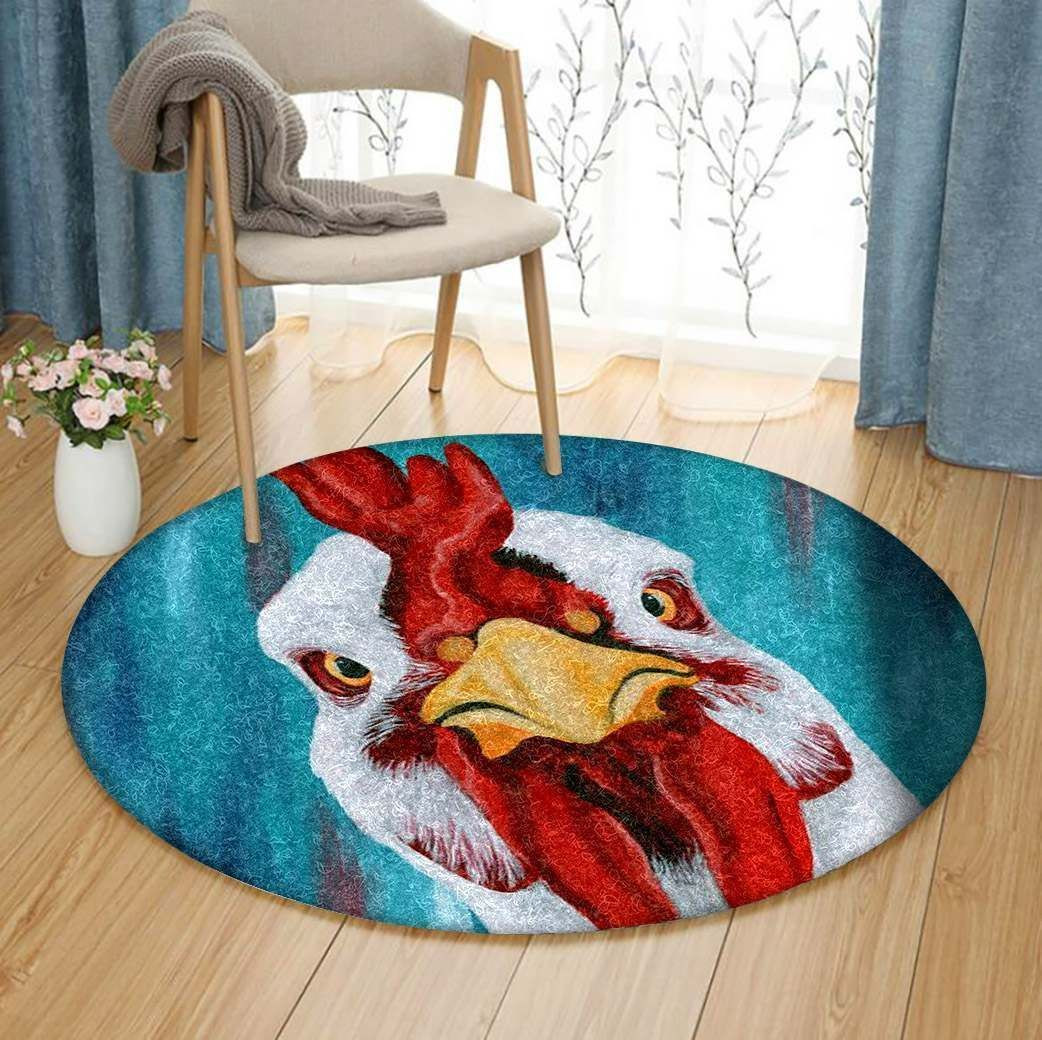 Hey Chicken Round Rug Carpet Bedroom Livingroom Home Decor