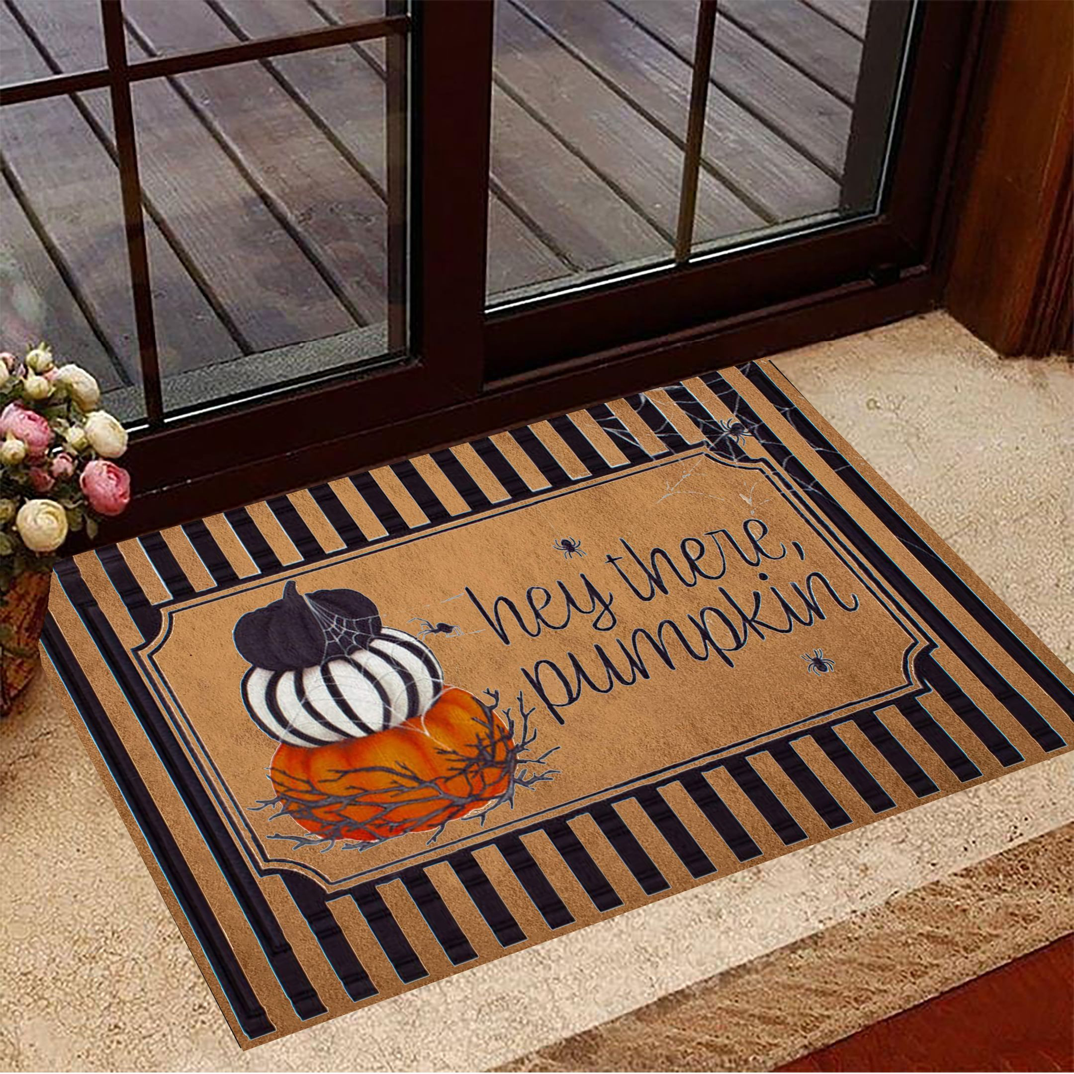 Hey There Pumpkin Rubber Doormat Halloween Welcome Mat Indoor Halloween Decoration Ideas