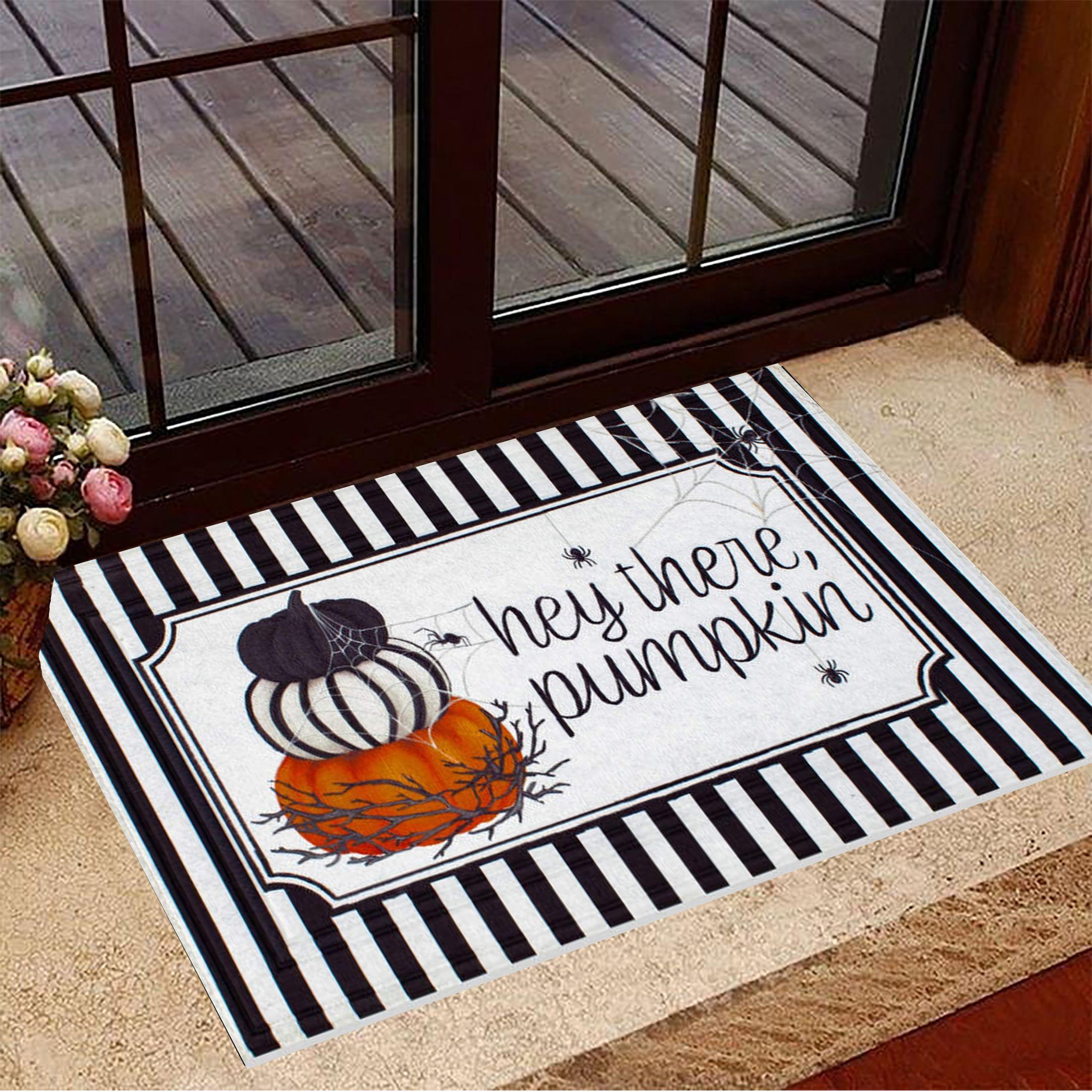 Hey There Pumpkin Rubber Doormat Halloween Welcome Mat Indoor Halloween Decoration Ideas