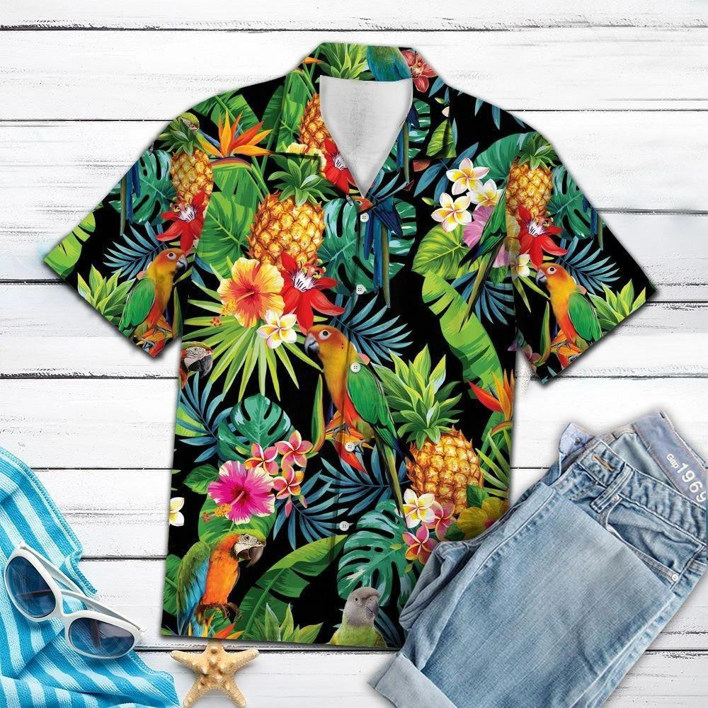 Hiding Parrot Hawaiian Shirt
