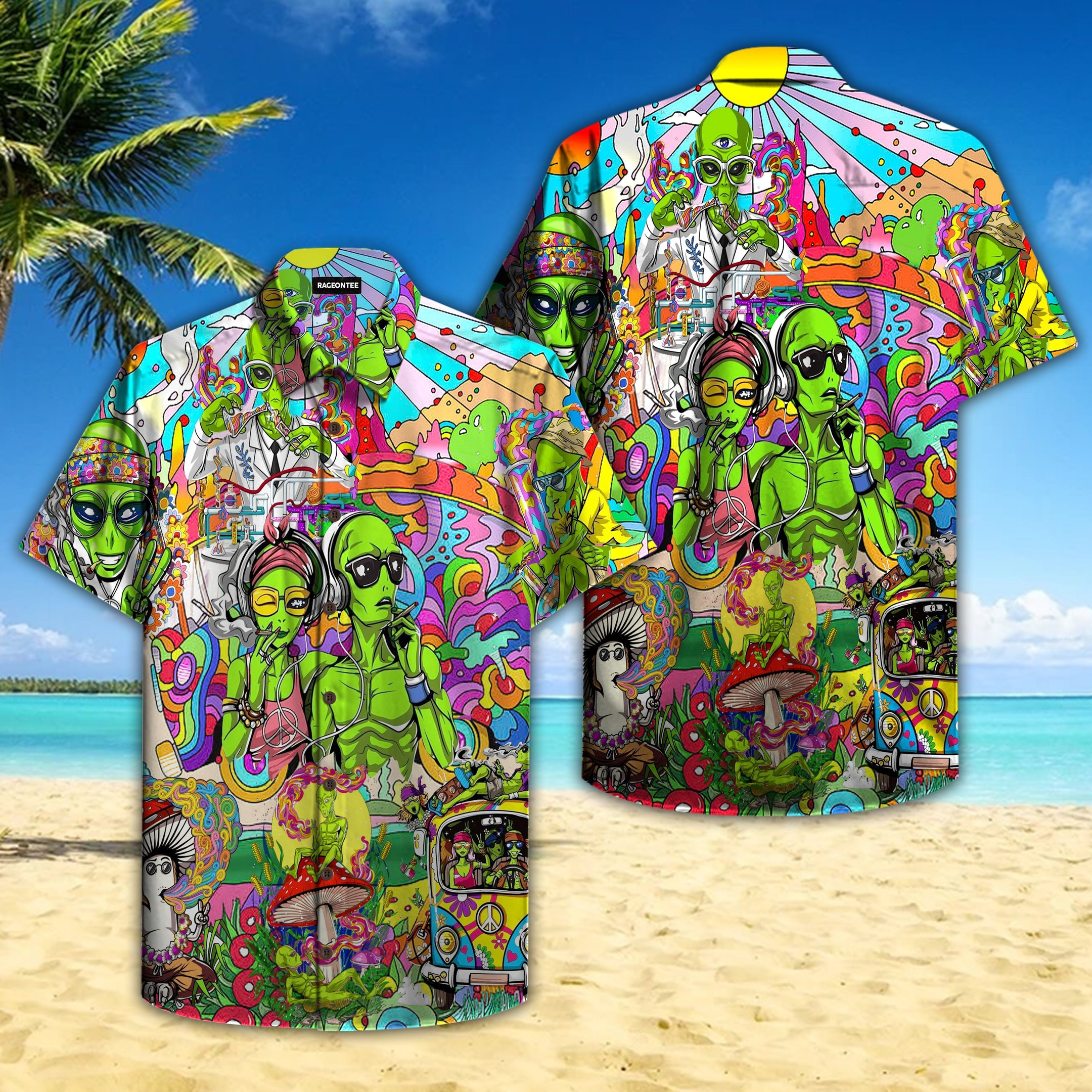 Hippie Alien Hawaiian Shirt