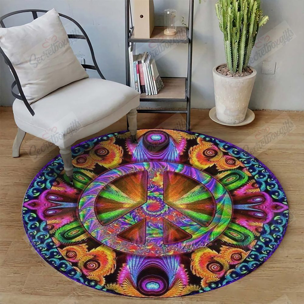 Hippie Colorful Round Rug Carpet Bedroom Livingroom Home Decor