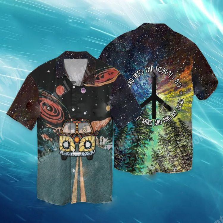 Hippie Galaxy Hand Into The Forest I Go My Mind And Find My Soul Hawaiian Shirt