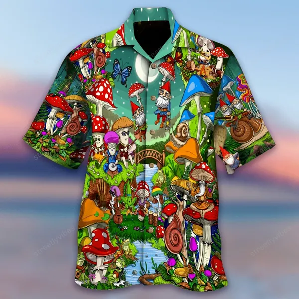 Hippie Mushroom Colorful Hawaiian Shirt