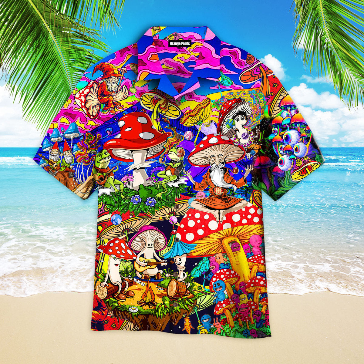 Hippie Mushroom Peace Hawaiian Shirt
