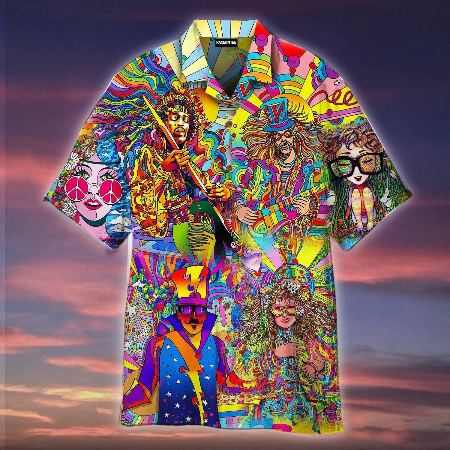 Hippie Music Colorful Hawaiian Shirt