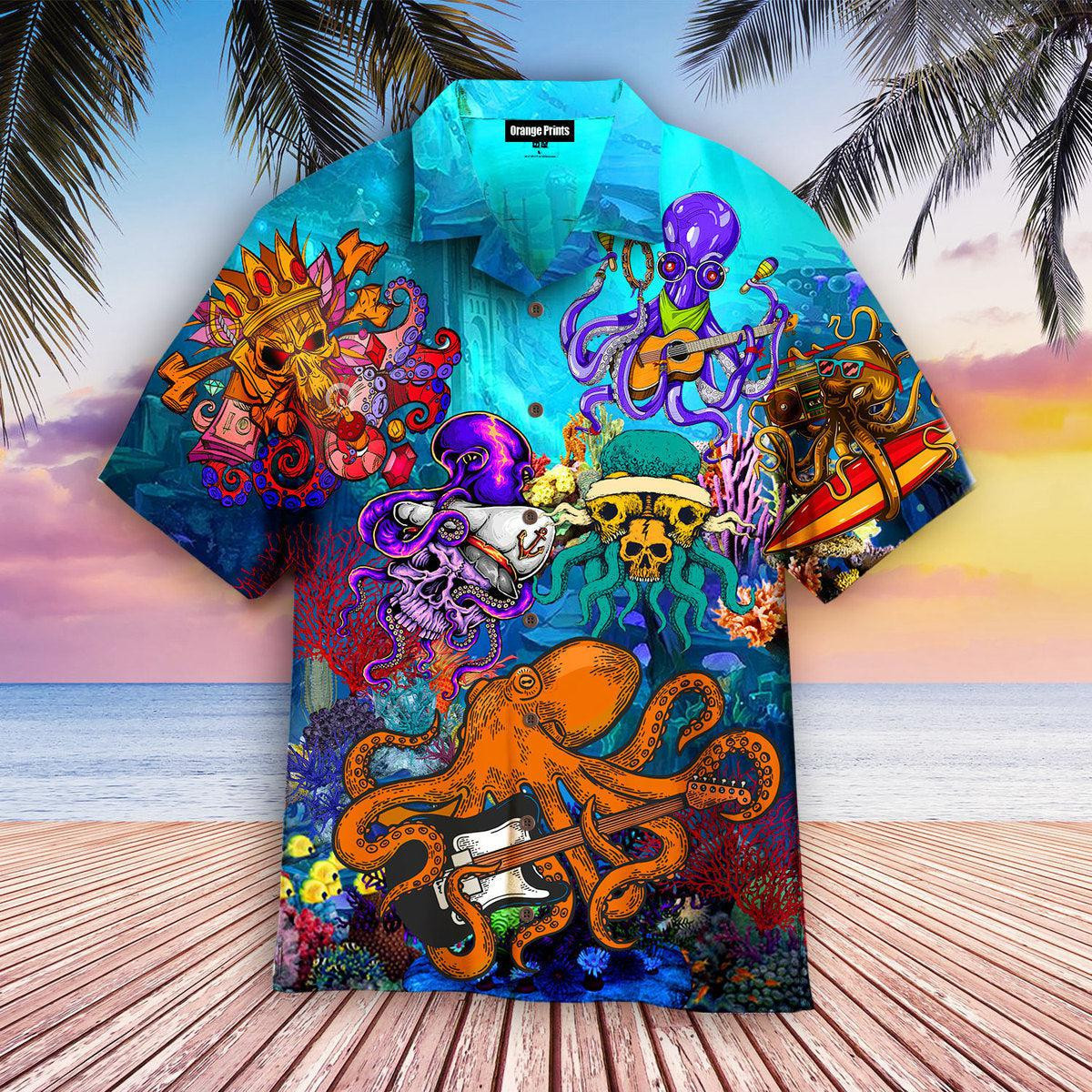 Hippie Octopus Love Music Hawaiian Shirt