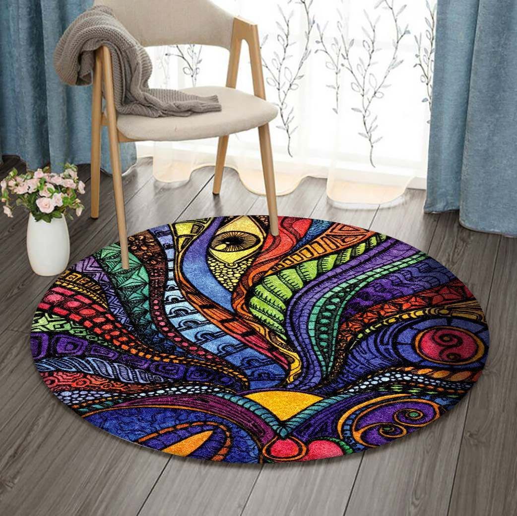 Hippie Round Rug Carpet Bedroom Livingroom Home Decor
