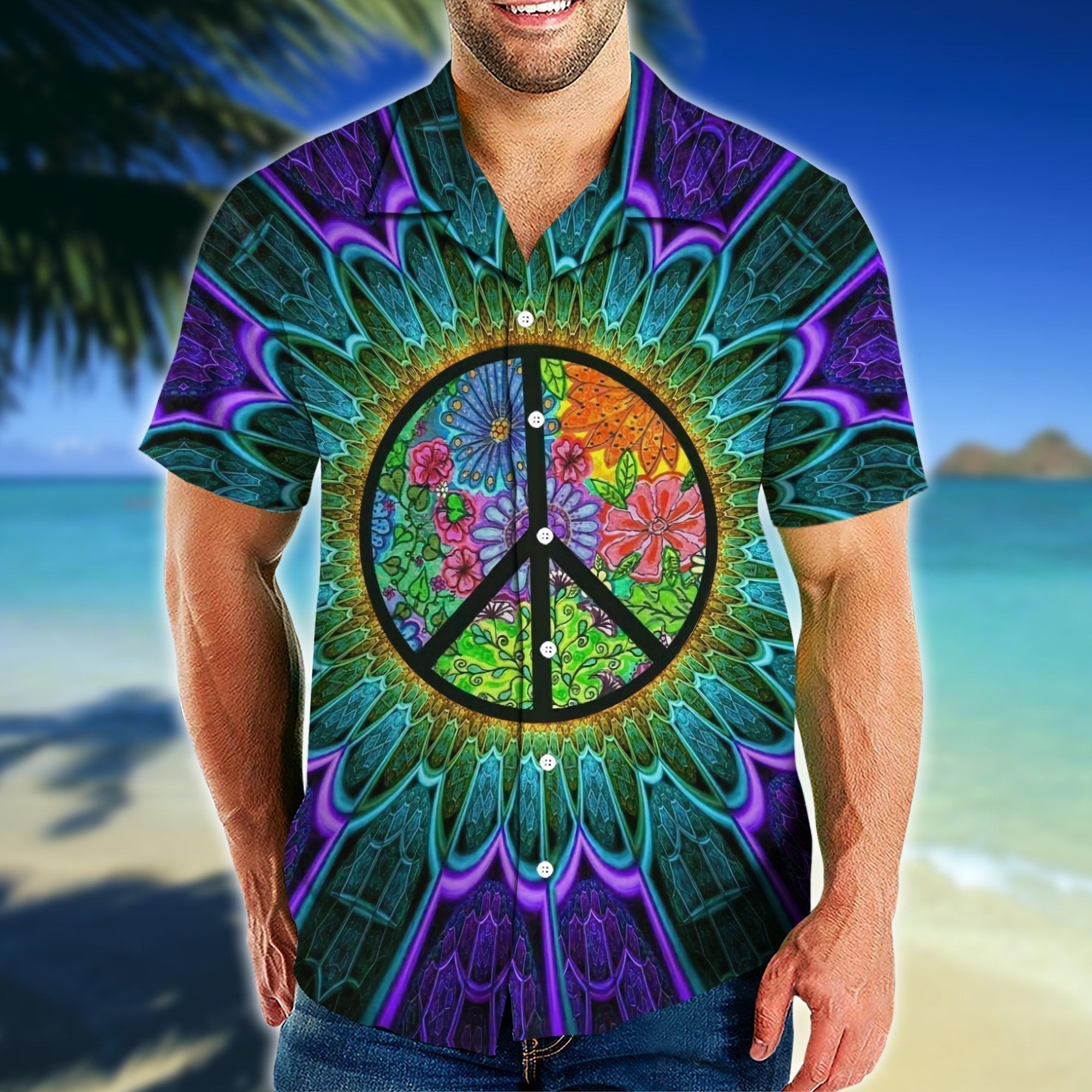 Hippie Tropical Hawaiian Shirt