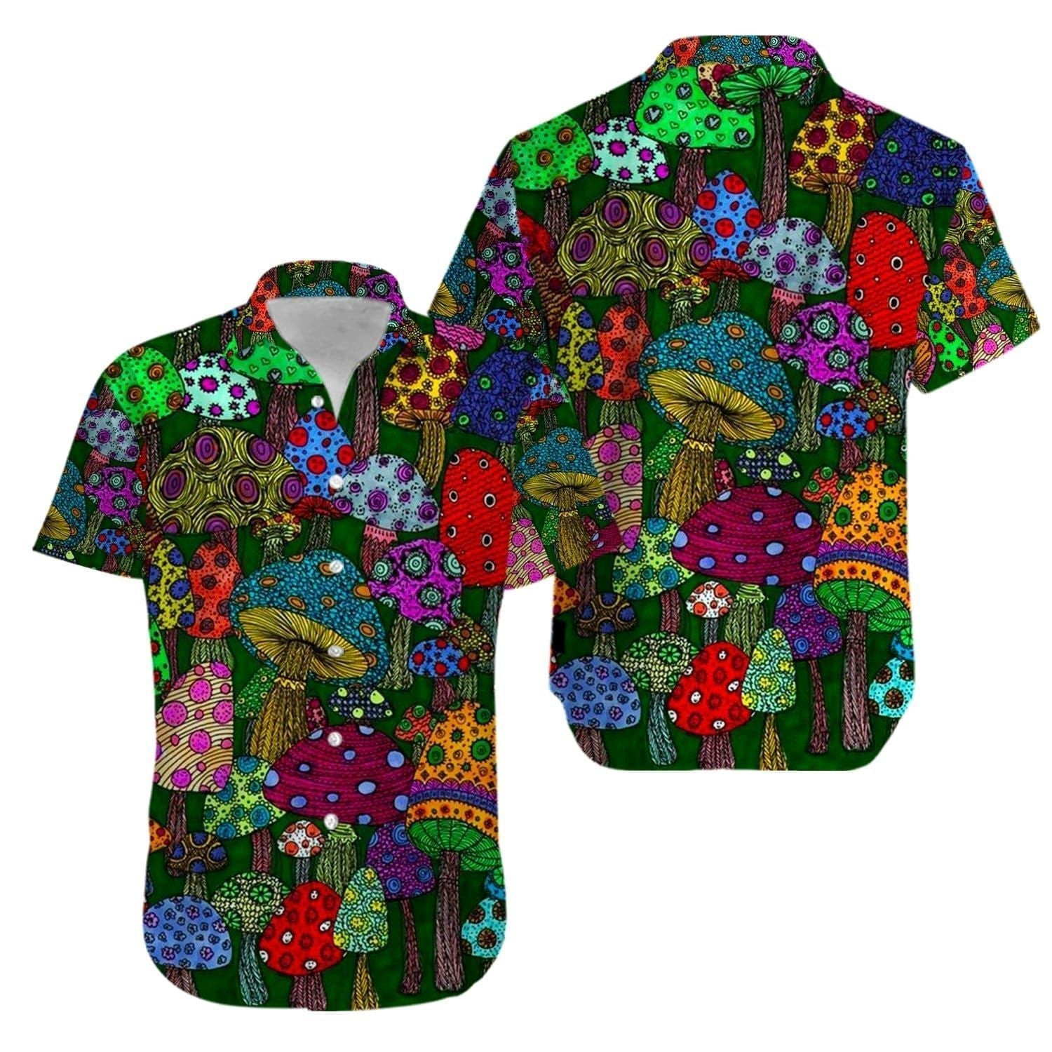 Hippie Vintage Trippy Mushroom Hawaiian Shirt