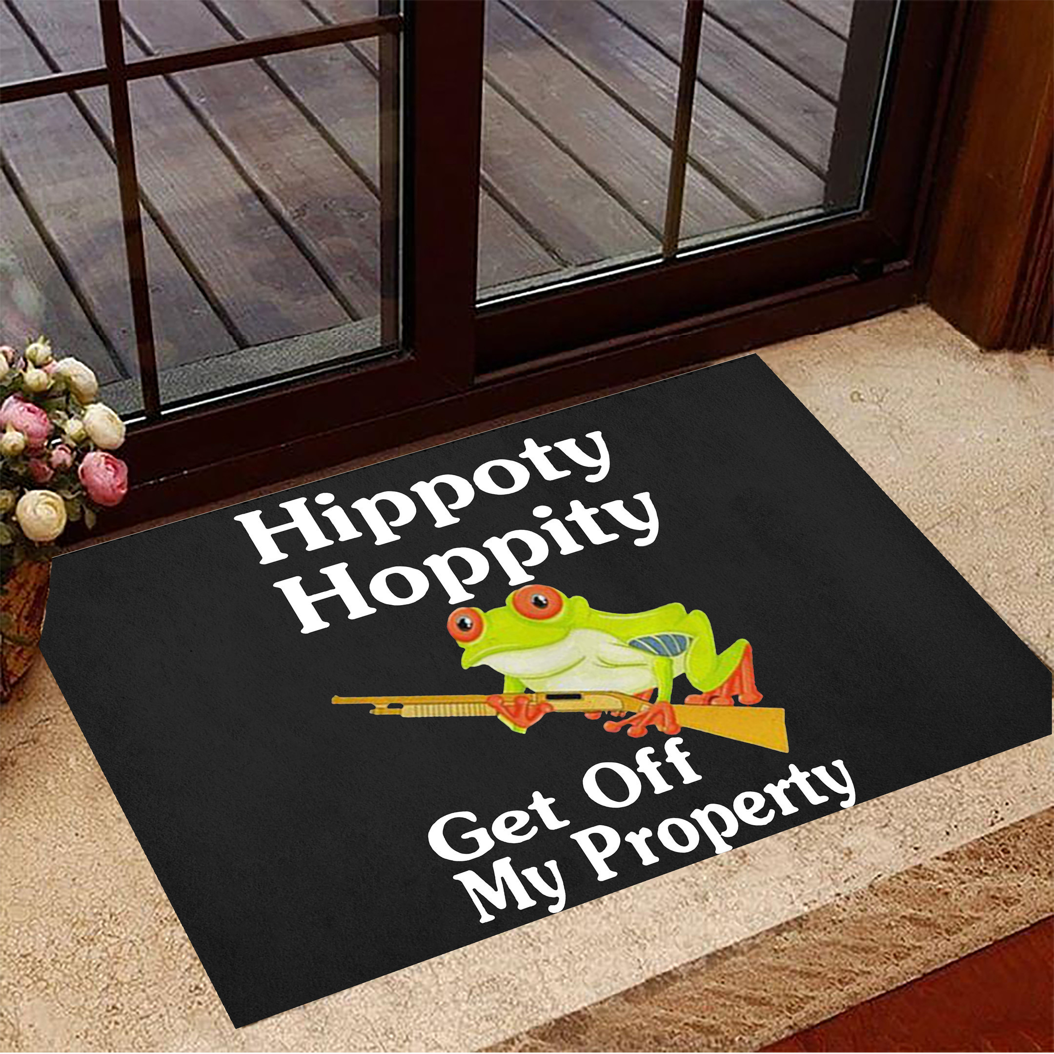 Hippity Hoppity Get Off My Property Rubber Doormat Funny Hippity Hoppity Welcome Mat