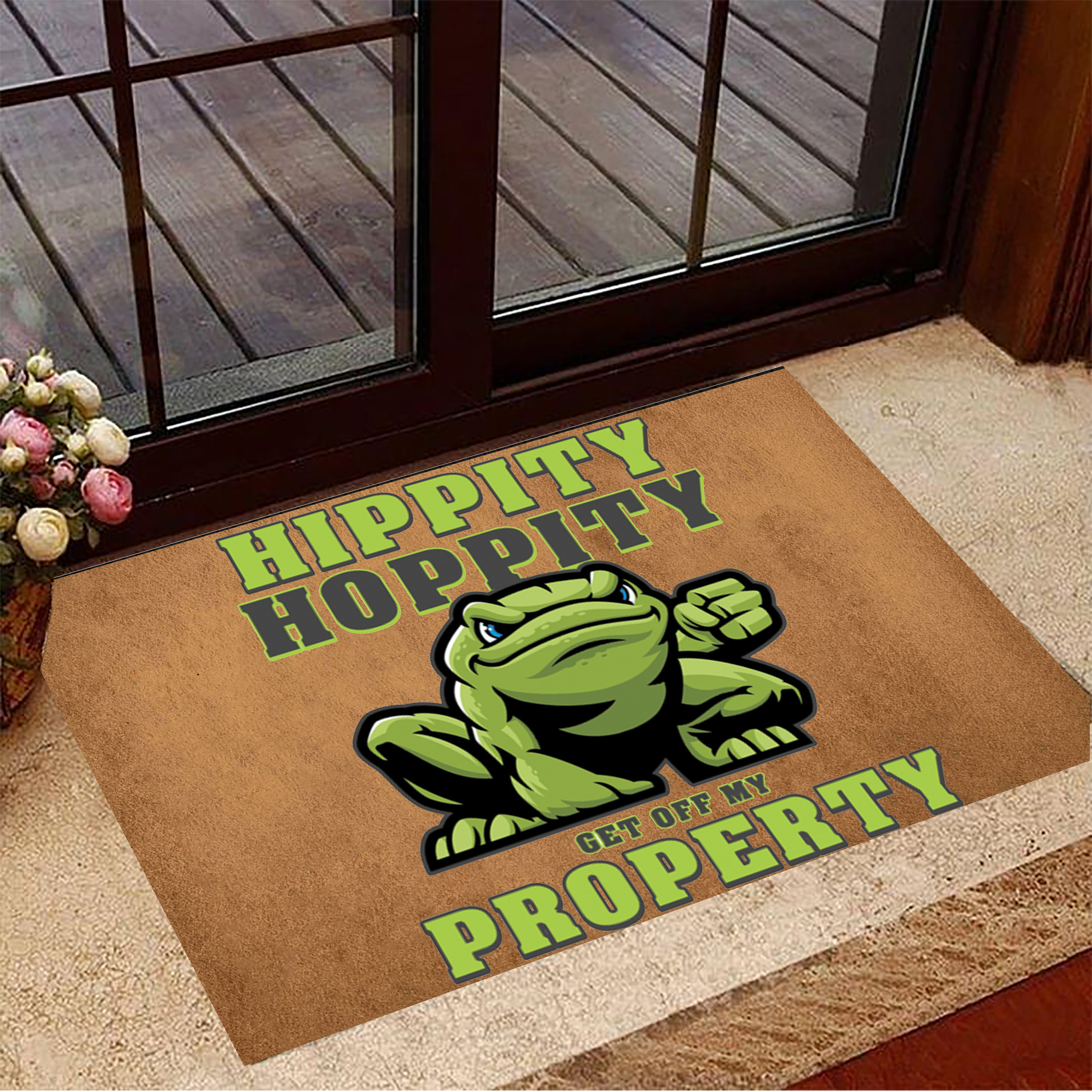 Hippity Hoppity Get Off My Property Rubber Doormat Hilarious Funny Front Door Mat Gifts