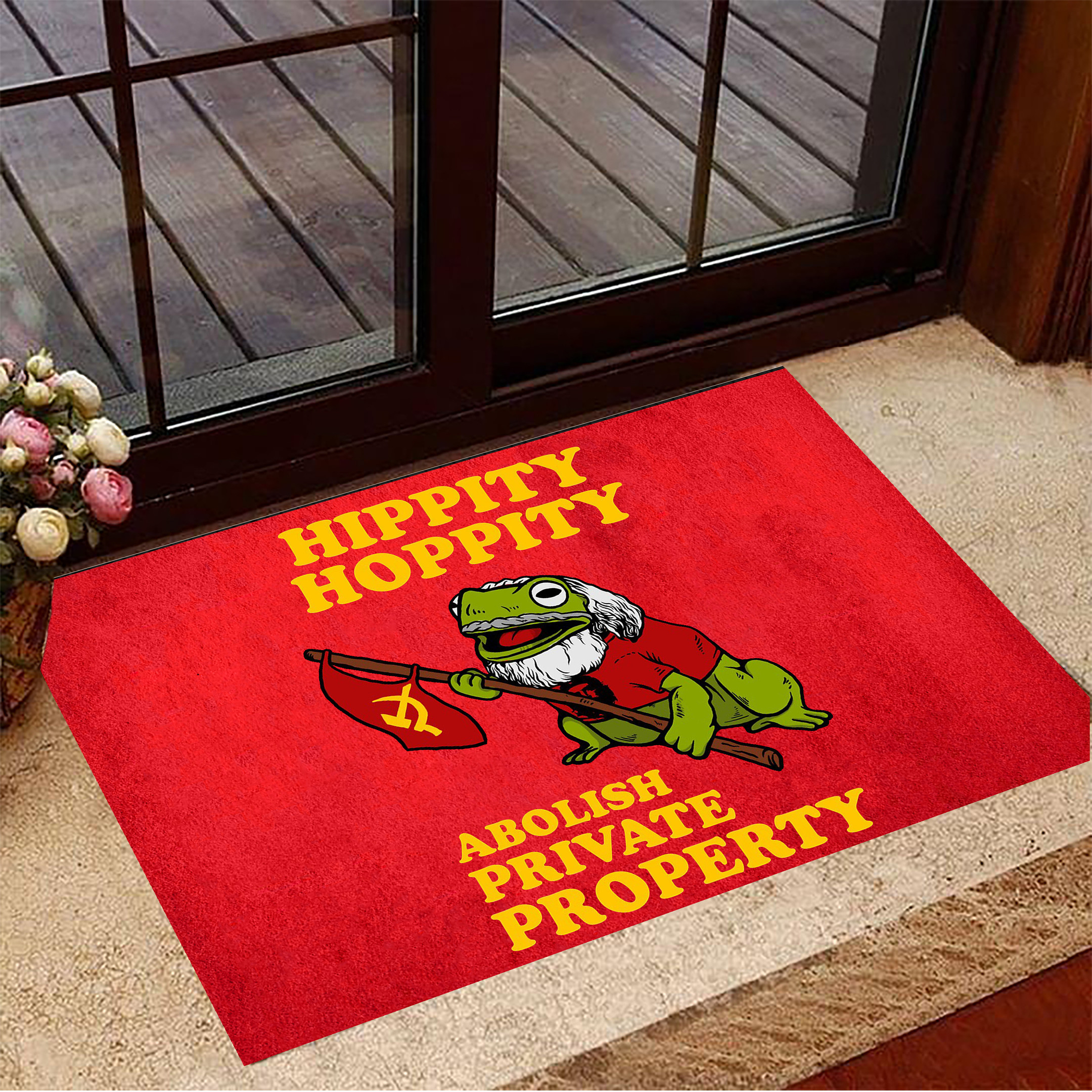 Hippity Hoppity Rubber Doormat Abolish Private Property Frog Meme Merch Hippity Hoppity Mat