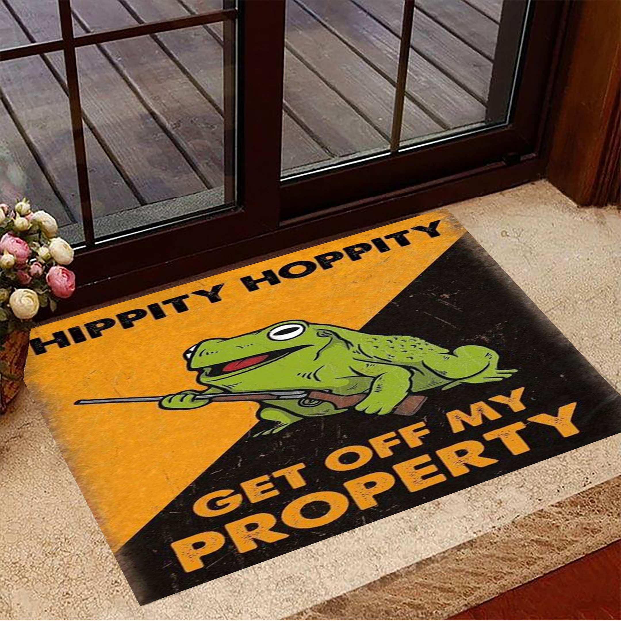 Hippity Hoppity Rubber Doormat Frog Meme Hippity Hoppity Off My Property Unique Rubber Doormat Gift