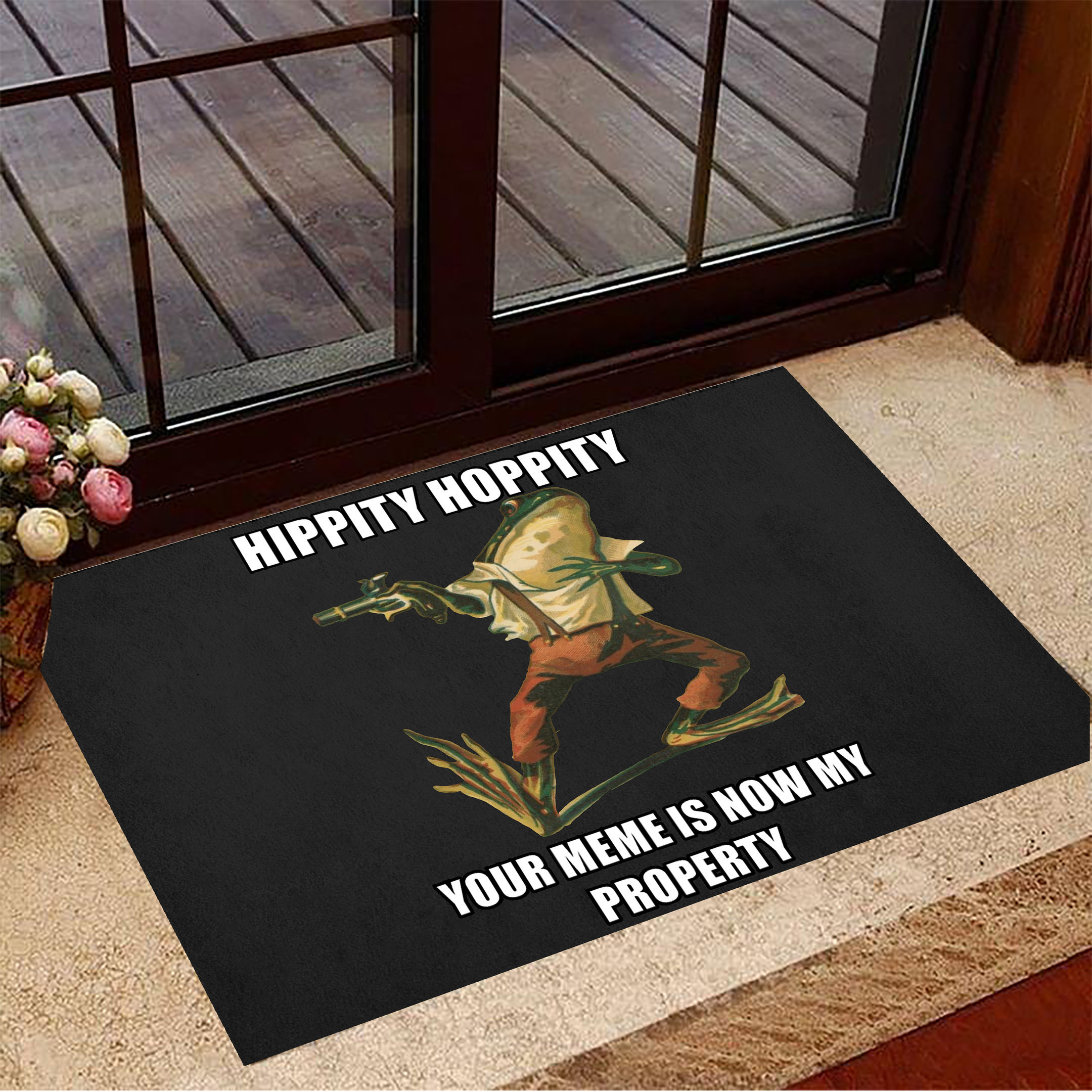 Hippity Hoppity Rubber Doormat Frog Your Meme Is Now My Property Rubber Doormat Funny