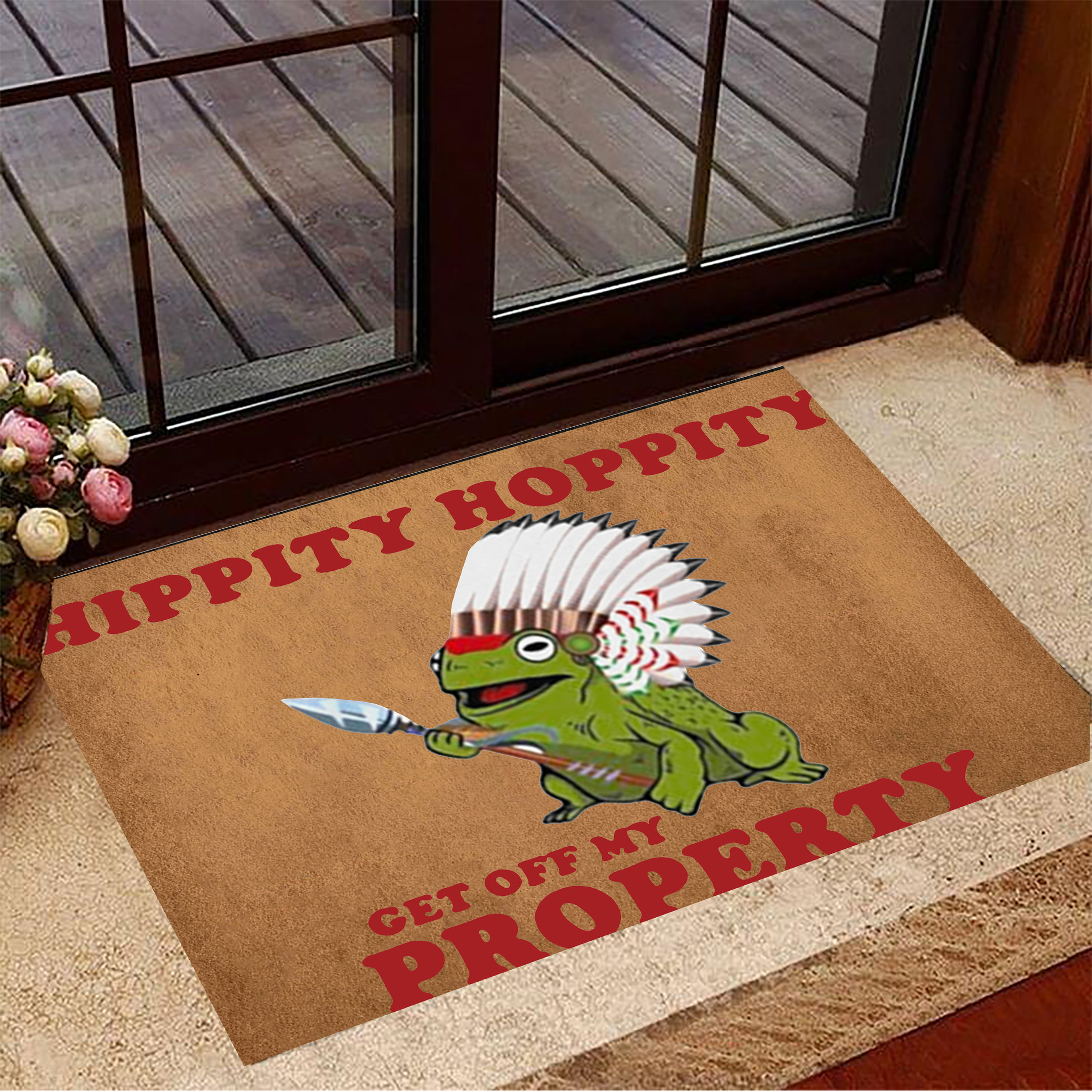 Hippity Hoppity Rubber Doormat Get Off My Property Funny Welcome Mat