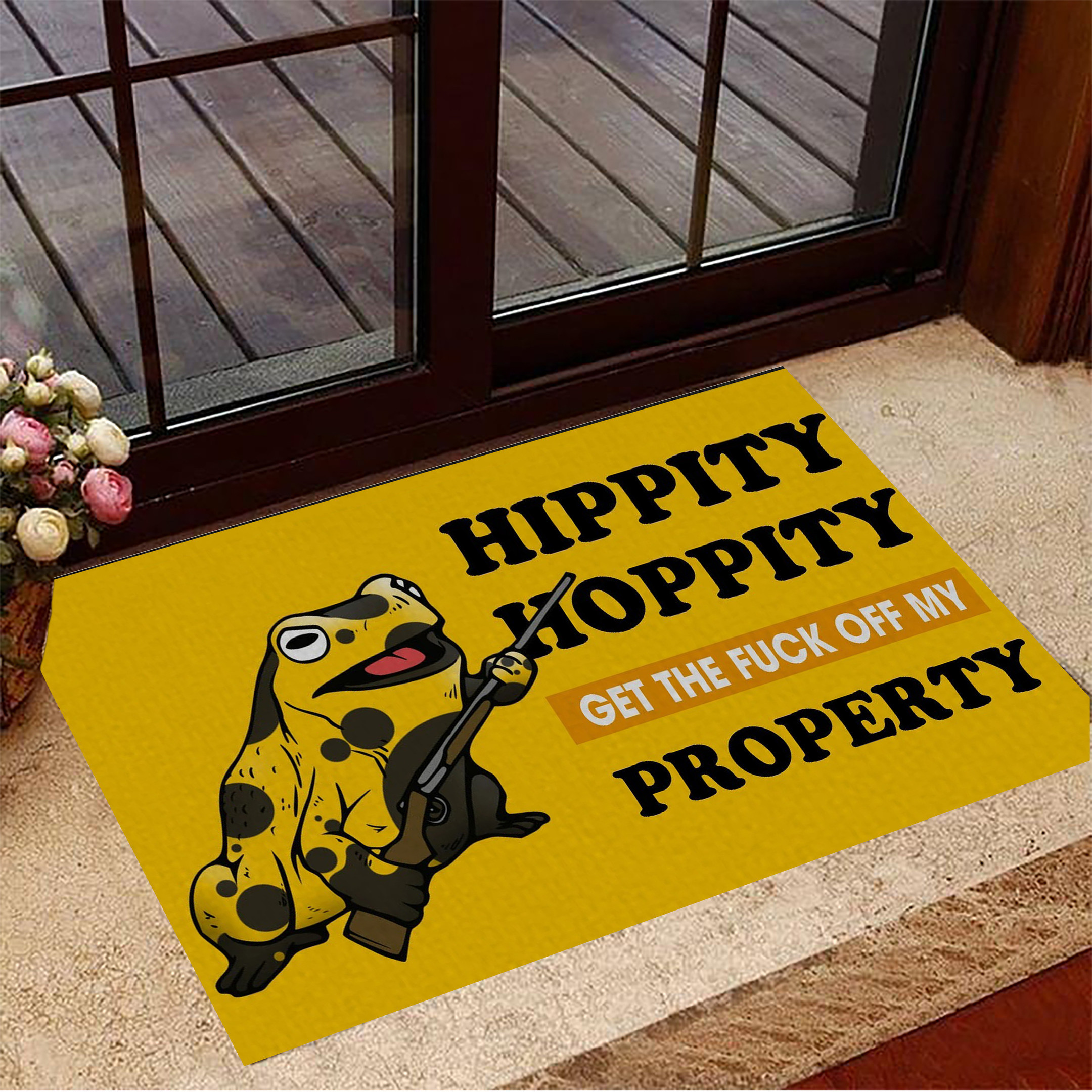 Hippity Hoppity Rubber Doormat Hippity Hoppity Off My Property Funny Welcome Mat Unique