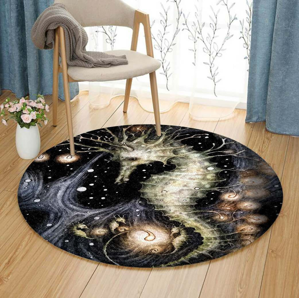 Hippocampus Round Rug Carpet Bedroom Livingroom Home Decor