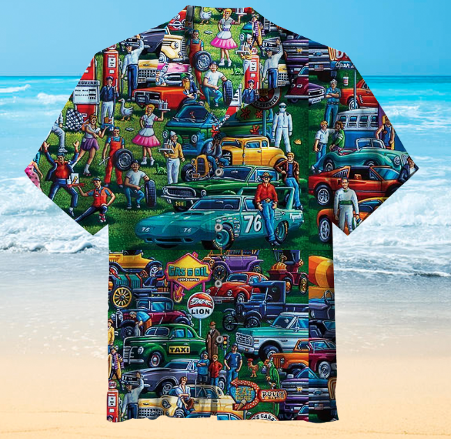 History of The Car Hawaiian Shirt