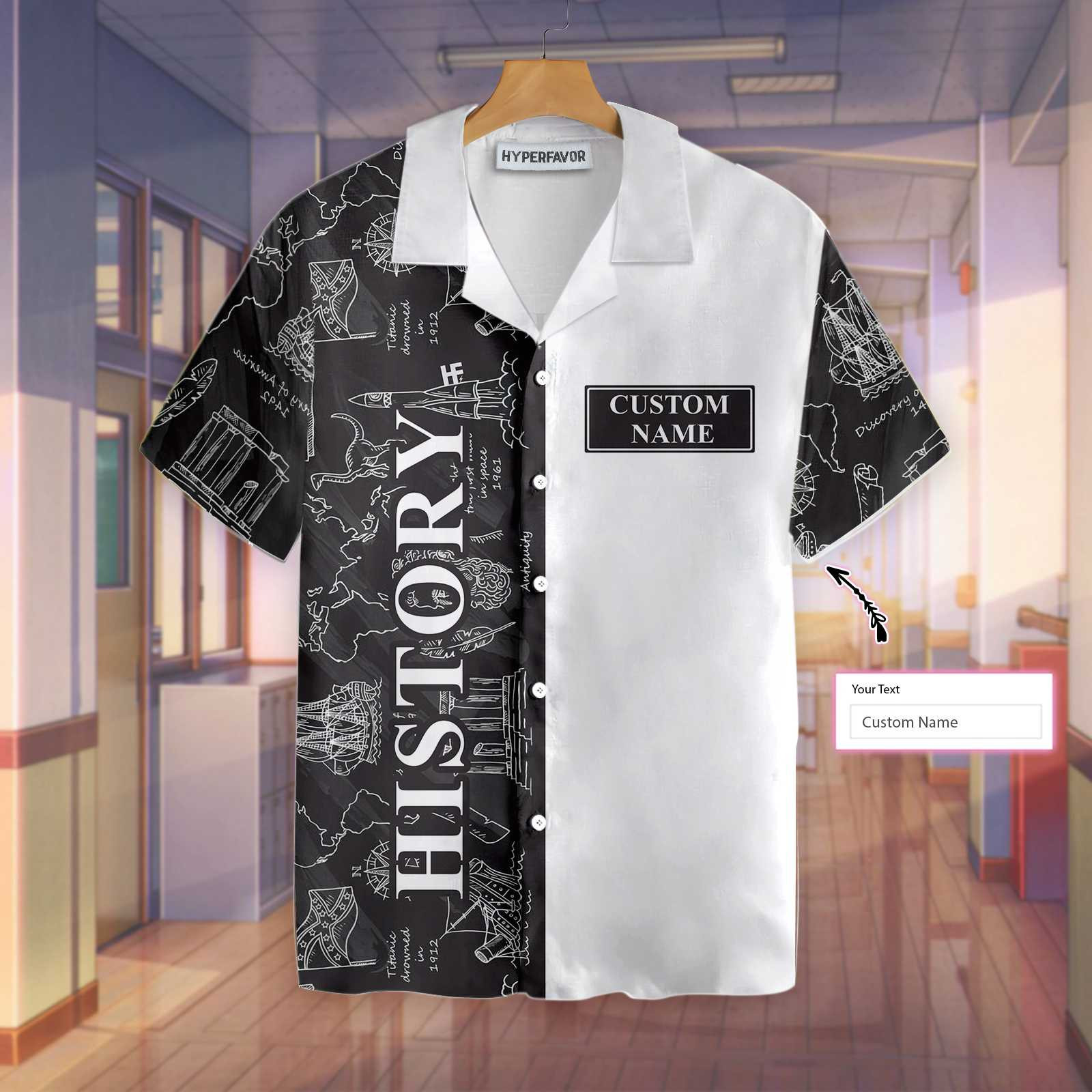 History Teacher Personalized Hawaiian Shirt - Image 3