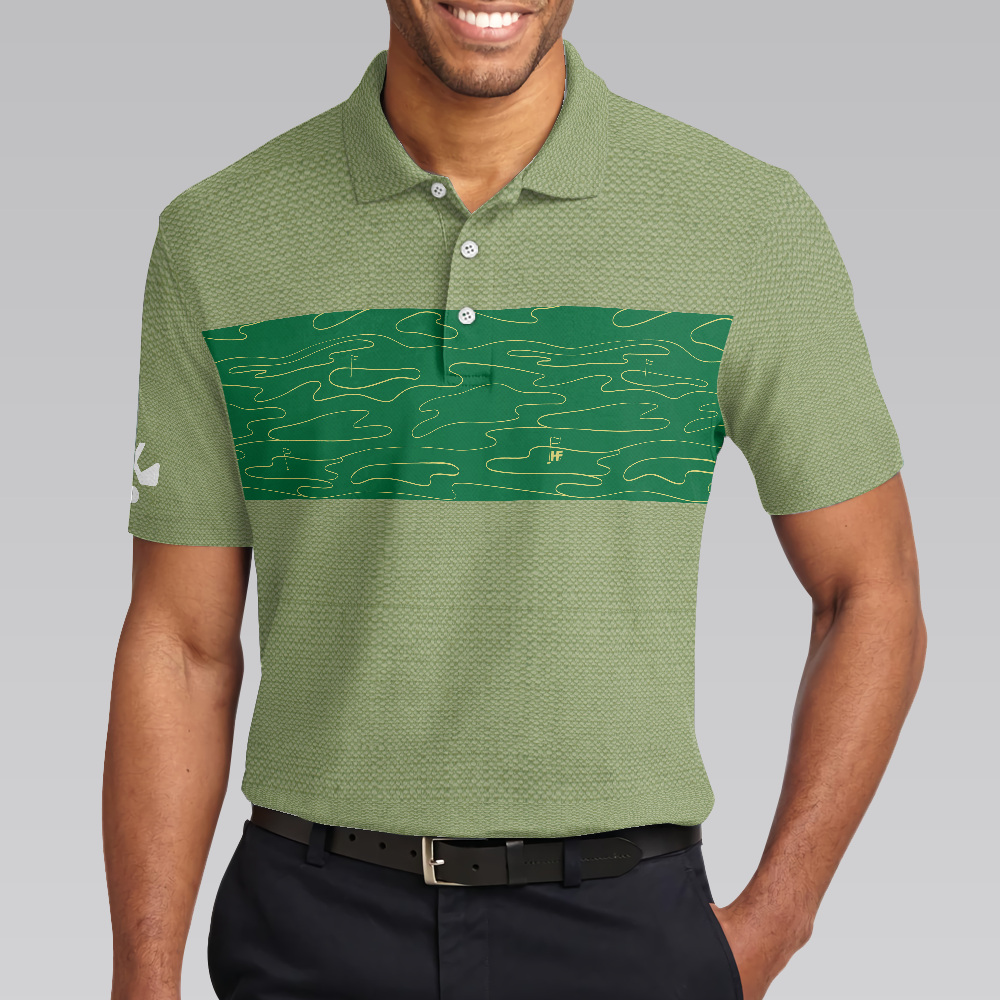 Hit Em Long Straight Golf Course Pattern Polo Shirt Elegant Golf Shirt For Men Cool Gift For Golfers - Image 5