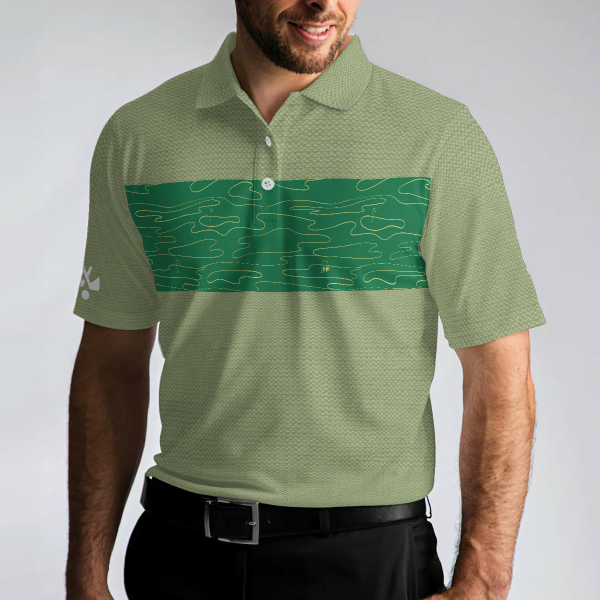 Hit Em Long Straight Golf Course Pattern Polo Shirt Elegant Golf Shirt For Men Cool Gift For Golfers - Image 4