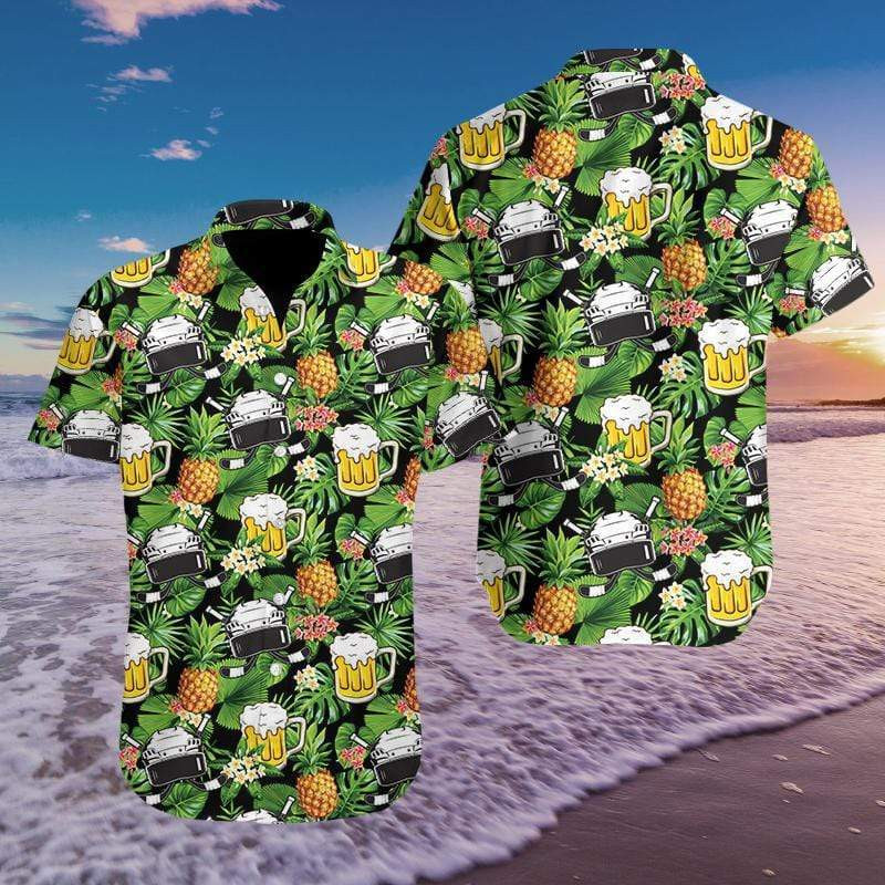 Hockey And Beer Hawaiian Shirt