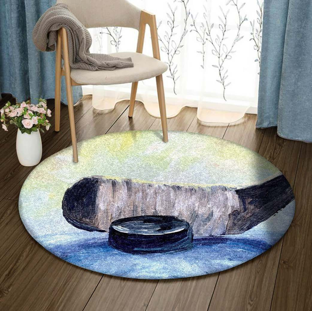 Hockey Round Rug Carpet Bedroom Livingroom Home Decor