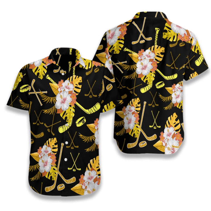 Hockey Tropical Puck Hawaiian Shirt