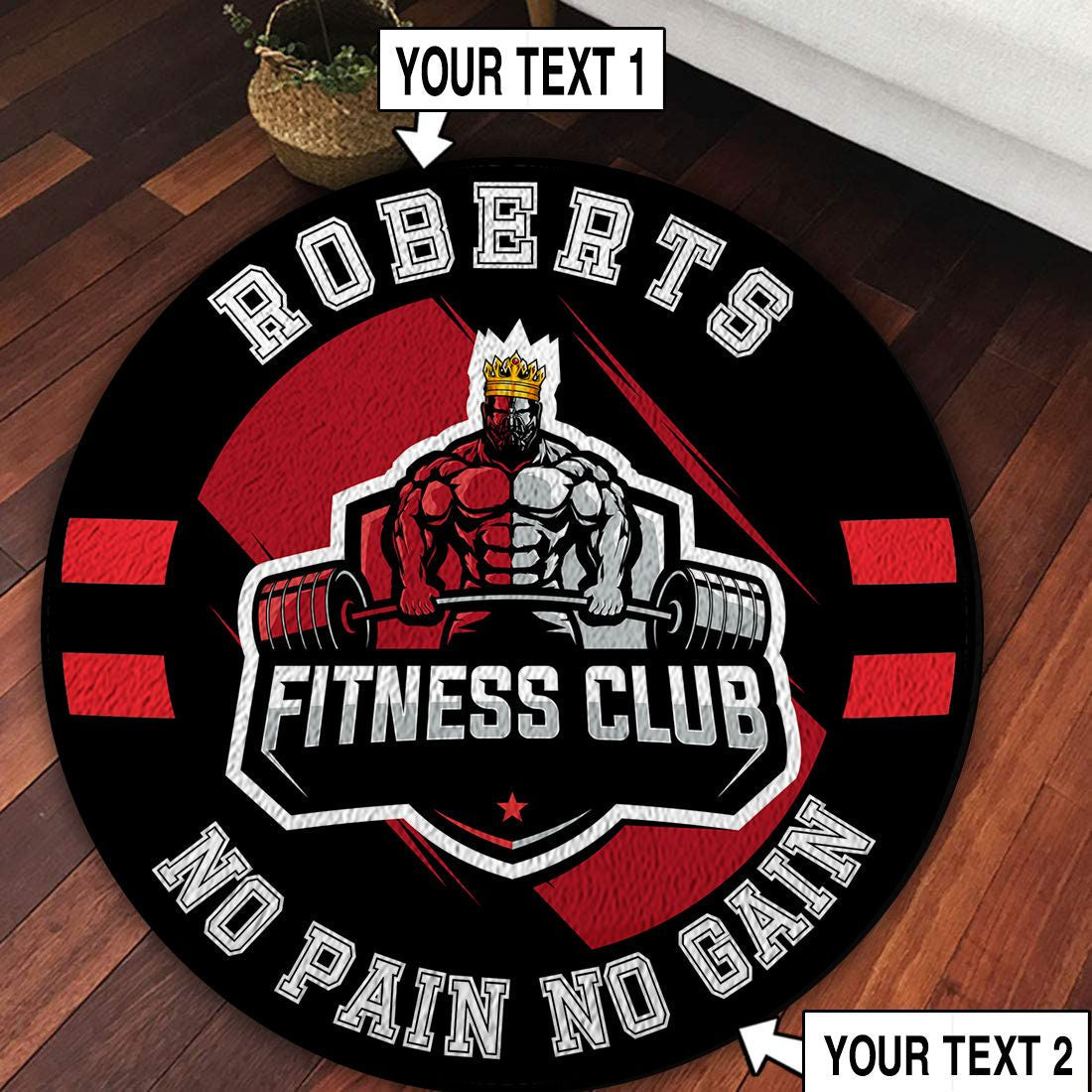 Home Gym Decor Fitness Club Round Rug Carpet Bedroom Livingroom Home Decor