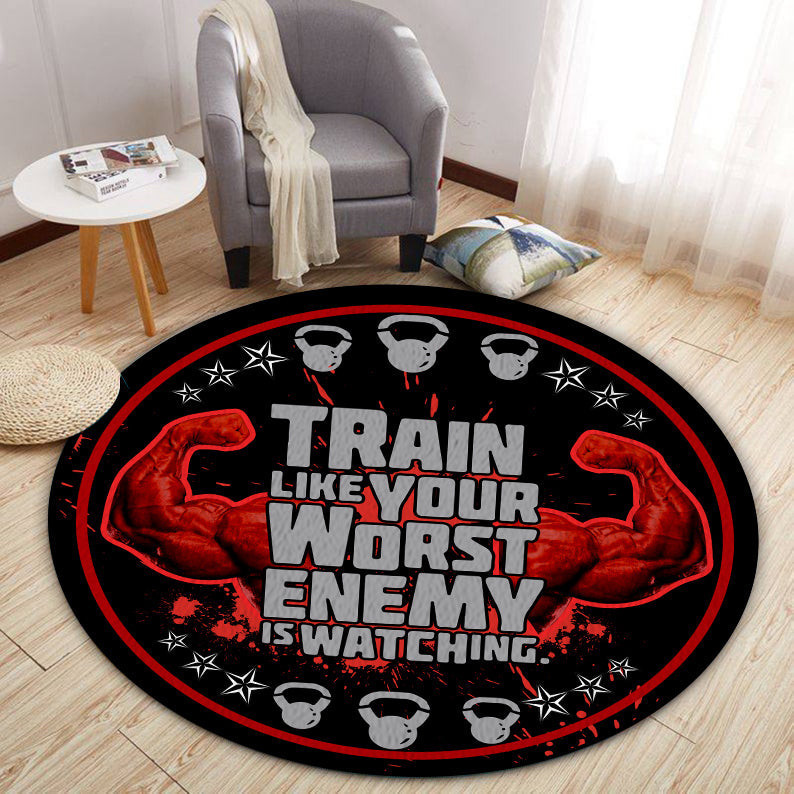 Home Gym Decor Motivational Quotes Round Rug Carpet Bedroom Livingroom Home Decor - Image 3