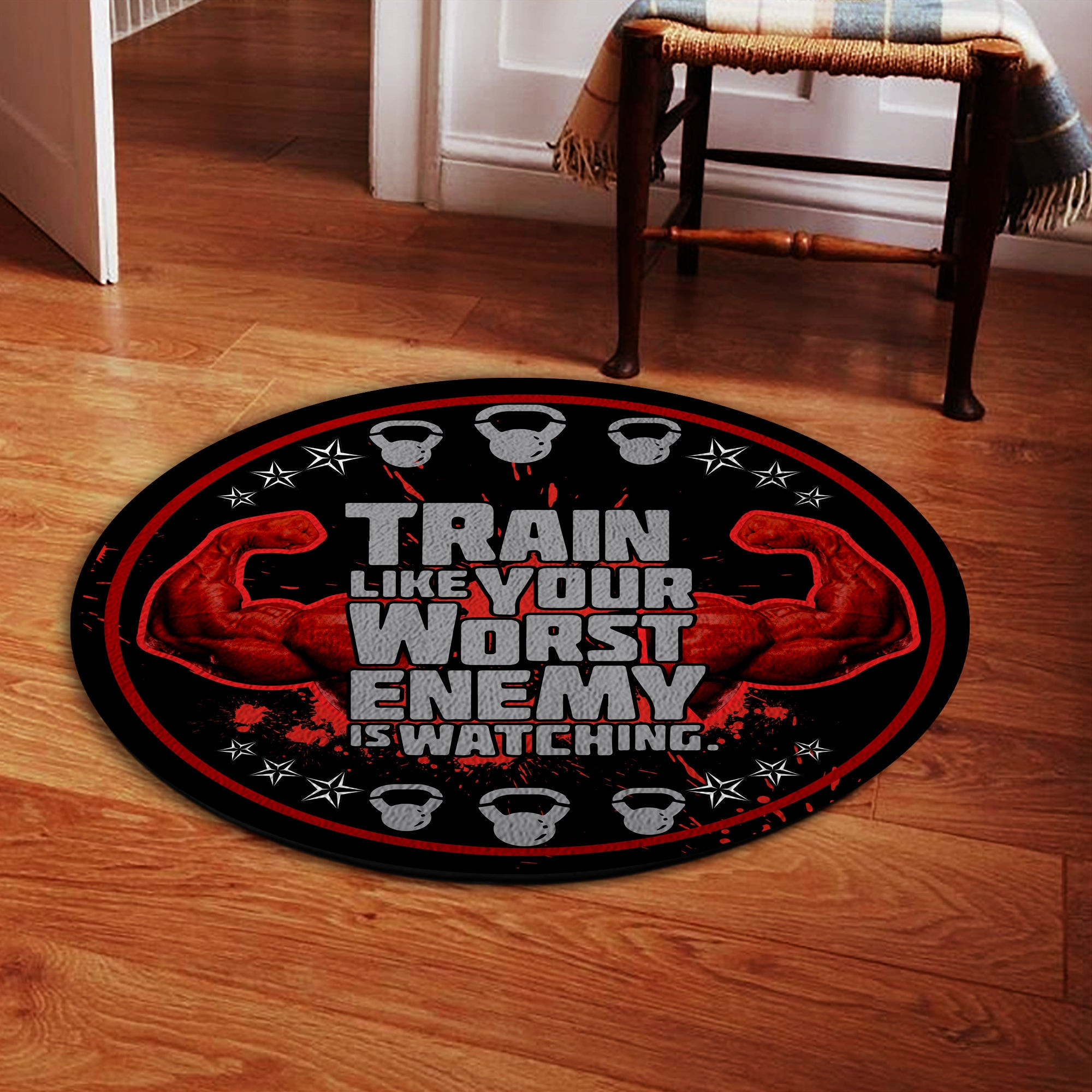 Home Gym Decor Motivational Quotes Round Rug Carpet Bedroom Livingroom Home Decor
