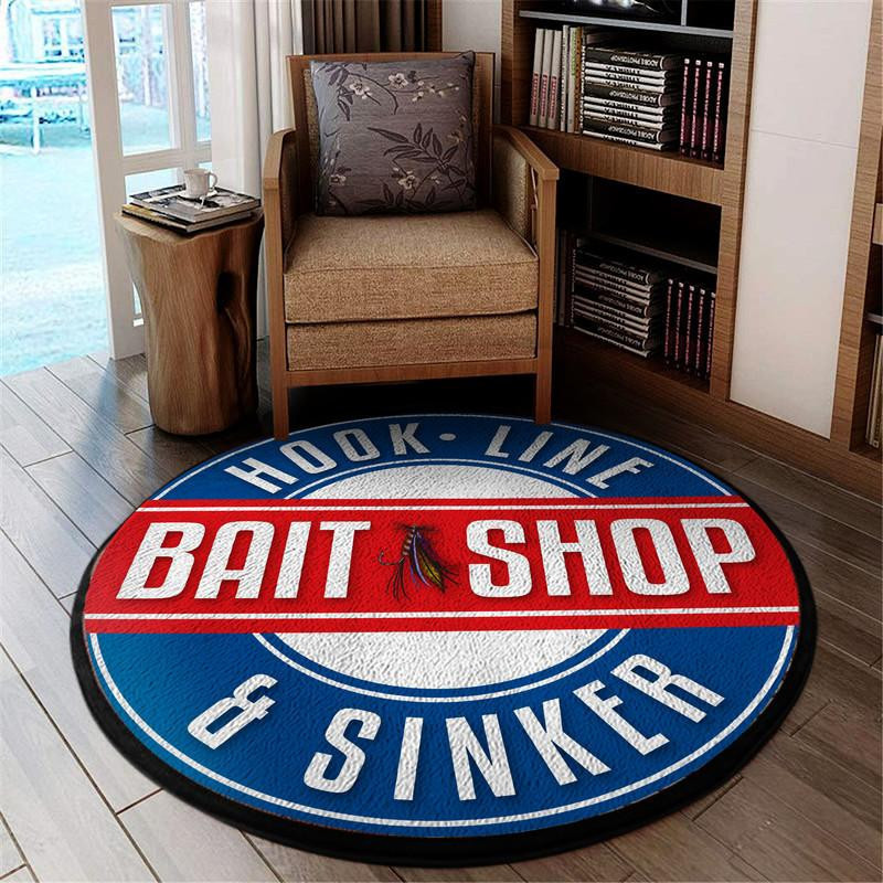 Hook Line And Sinker Living Room Round Rug Carpet Bedroom Livingroom Home Decor