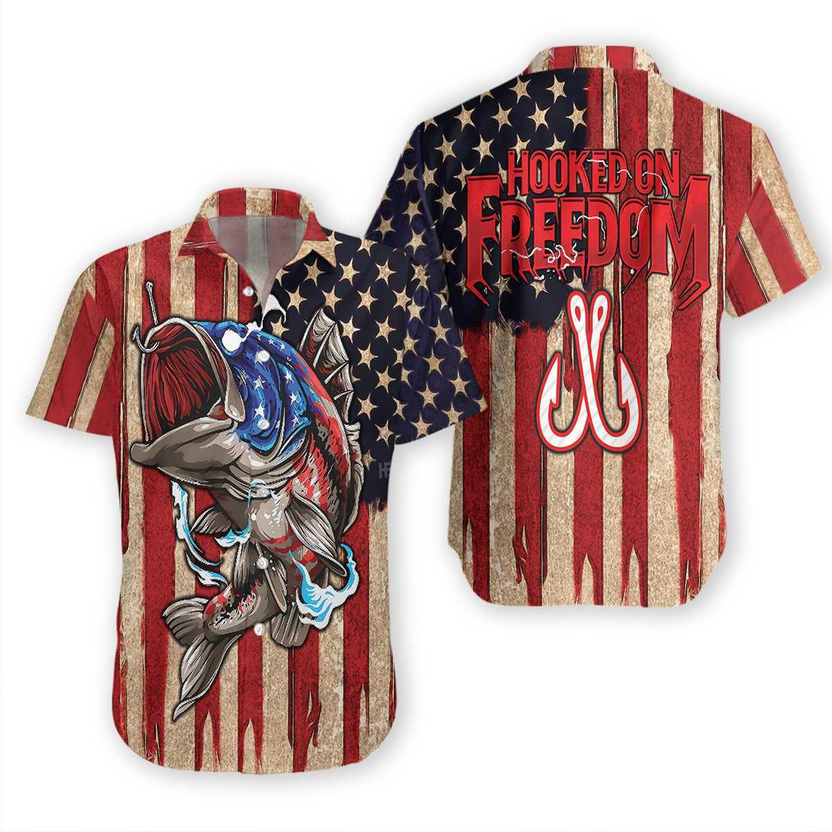 Hooked On Freedom Unisex Hawaiian Shirt