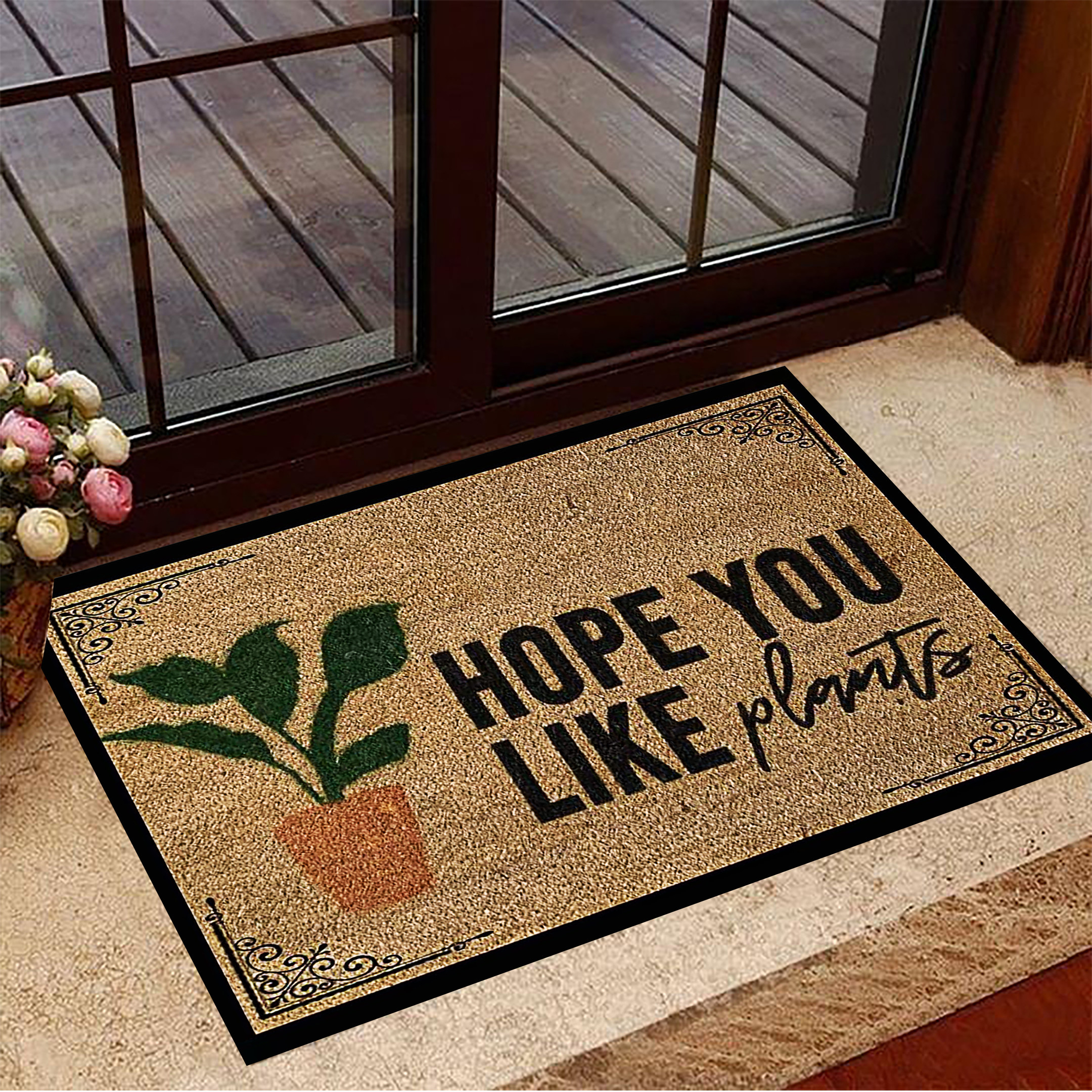 Hope You Like Plants Rubber Doormat Welcome Indoor Outdoor Mat Gift For Houseplant Plant Lovers