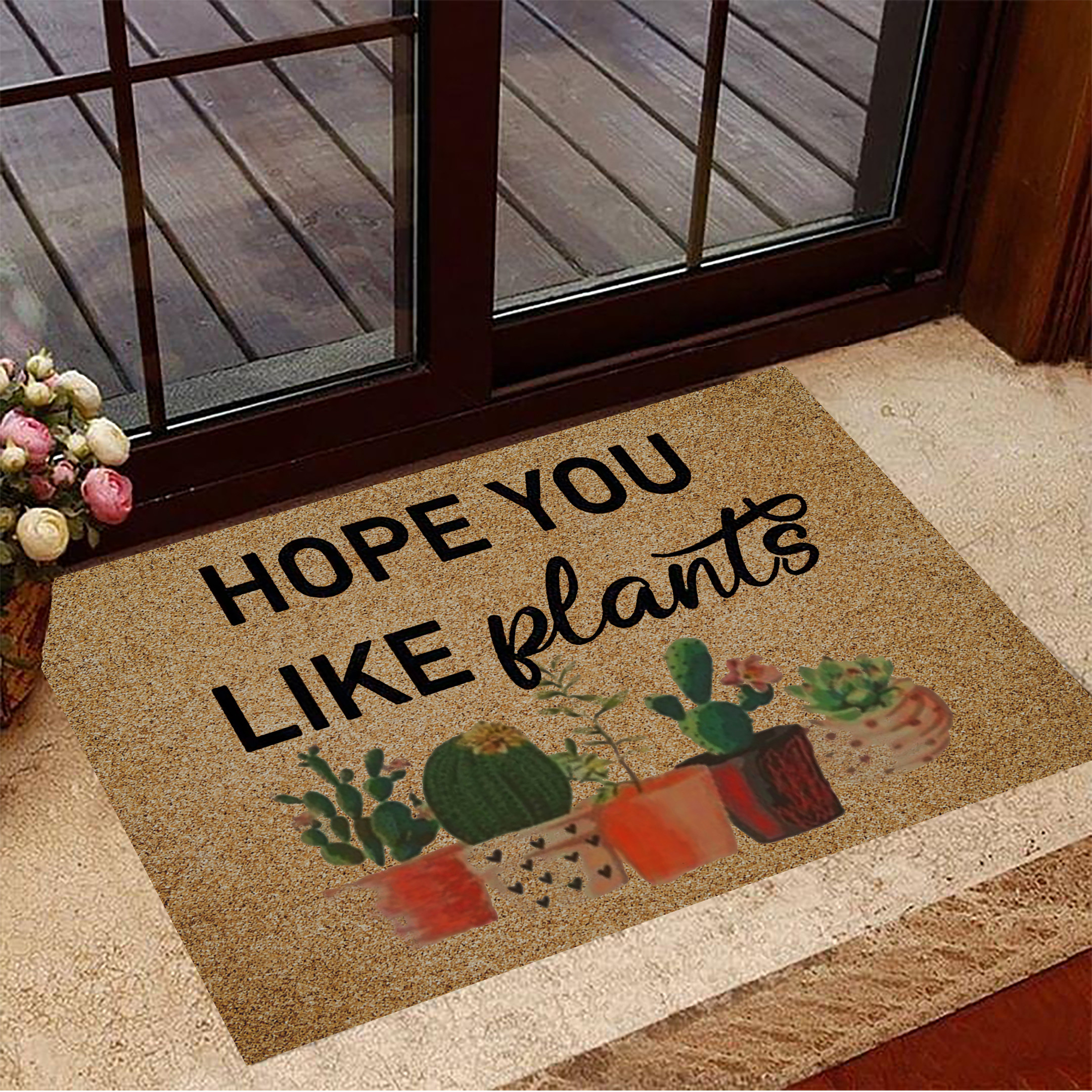Hope You Like Plants Rubber Doormat Welcome Outdoor Mat For Indoor Plant Lovers Gift