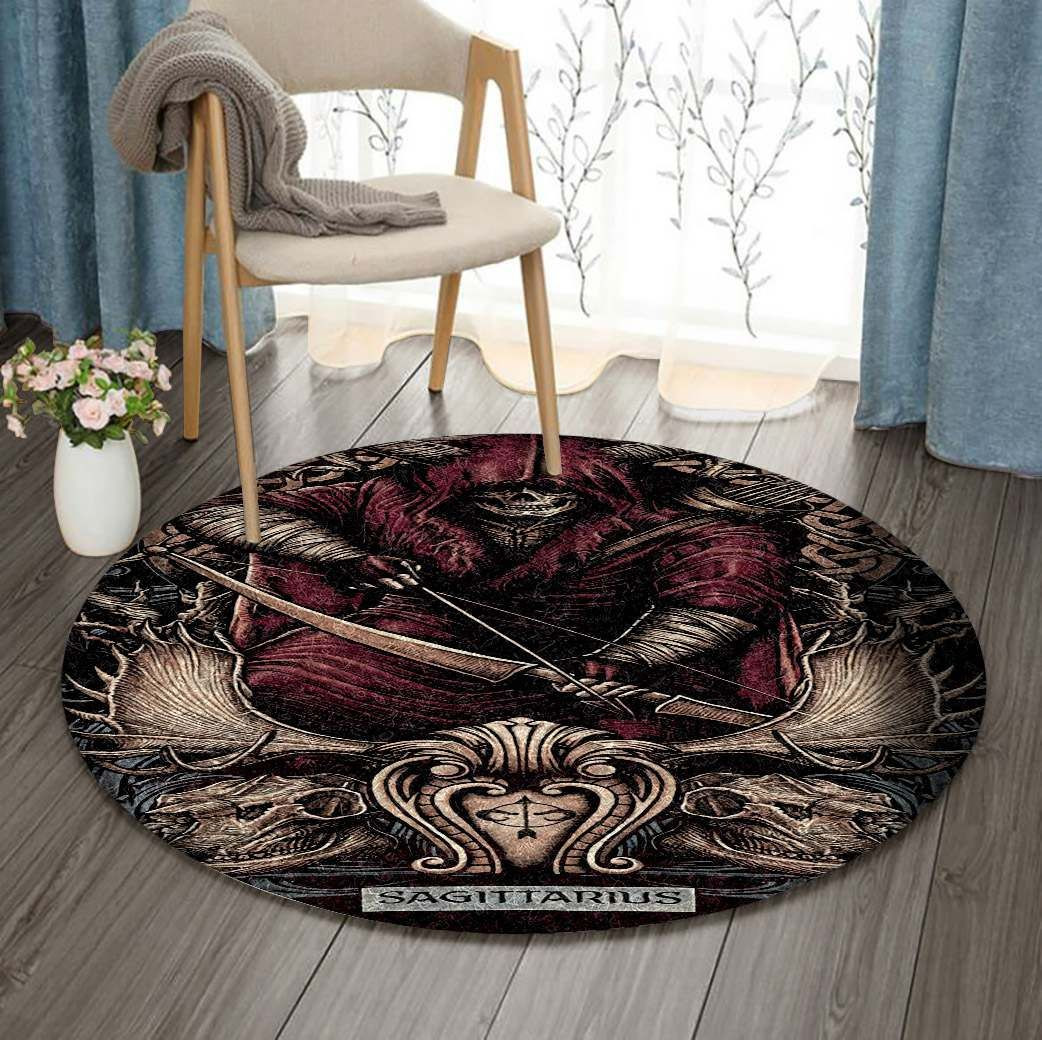 Horoscope Sagittarius Round Rug Carpet Bedroom Livingroom Home Decor