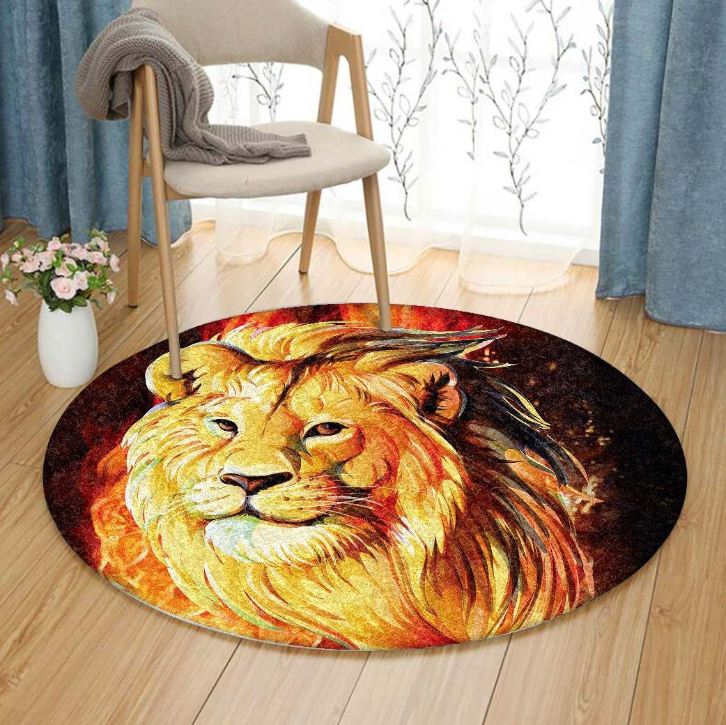 Horoscope Signs Leo Round Rug Carpet Bedroom Livingroom Home Decor
