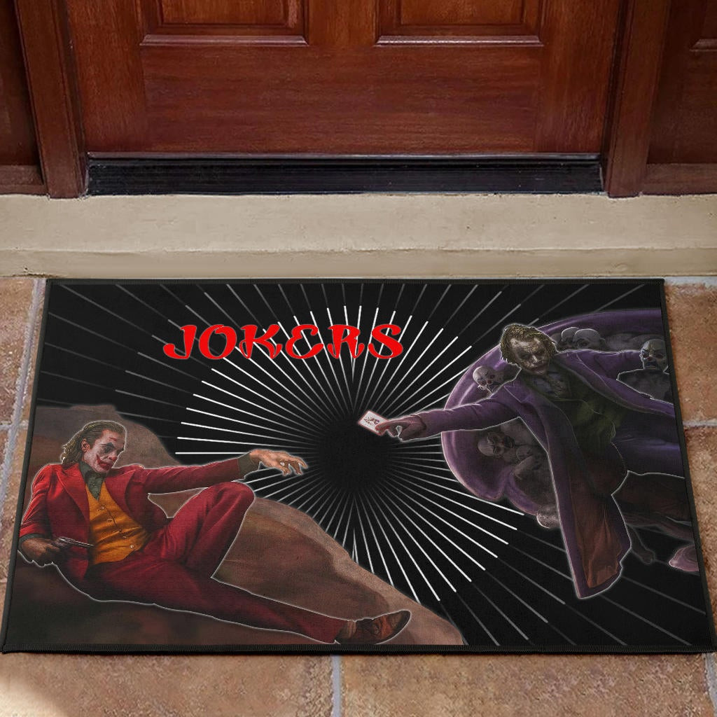 Horror Movie Evil Jokers Giving Cards Skulls Rubber Doormat Home Decor
