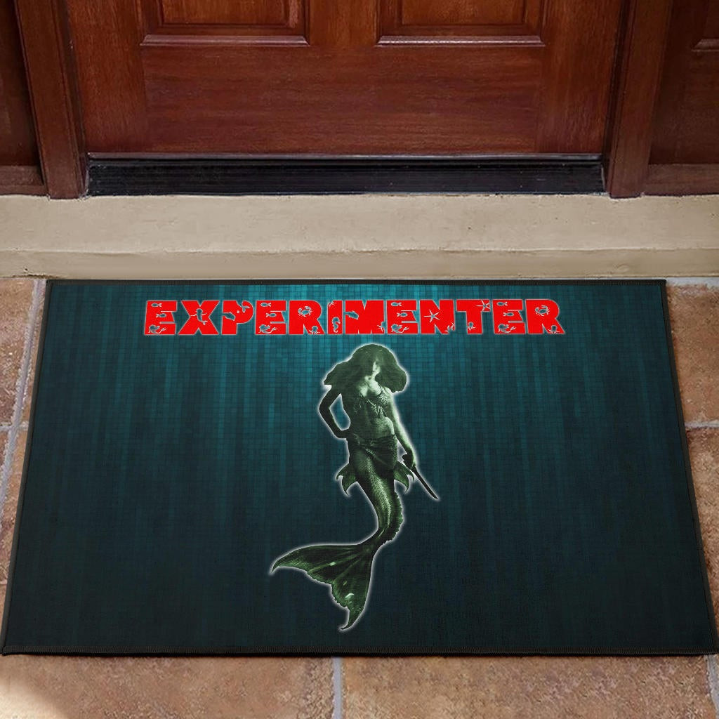 Horror Movie Mermaid Experimenter With Knife Rubber Doormat Home Decor