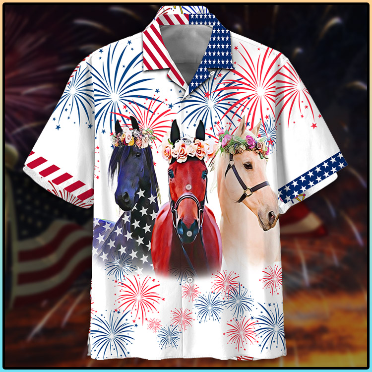 Horse Firework Hawaiian Shirt